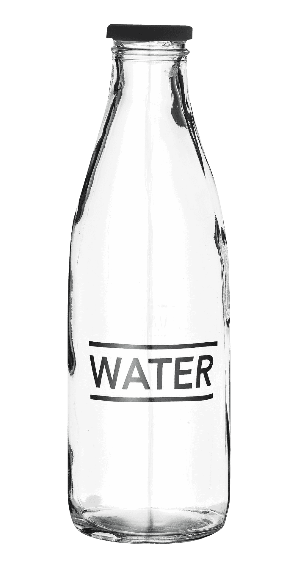 Clear Glass Water Bottle PNG