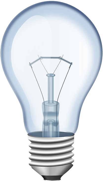 Clear Incandescent Light Bulb Idea Concept PNG