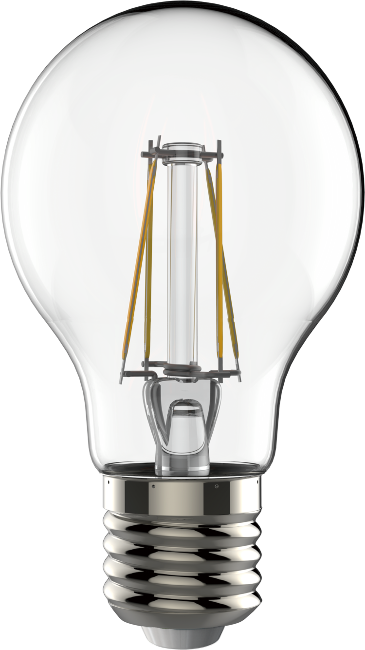 Clear L E D Filament Bulb PNG