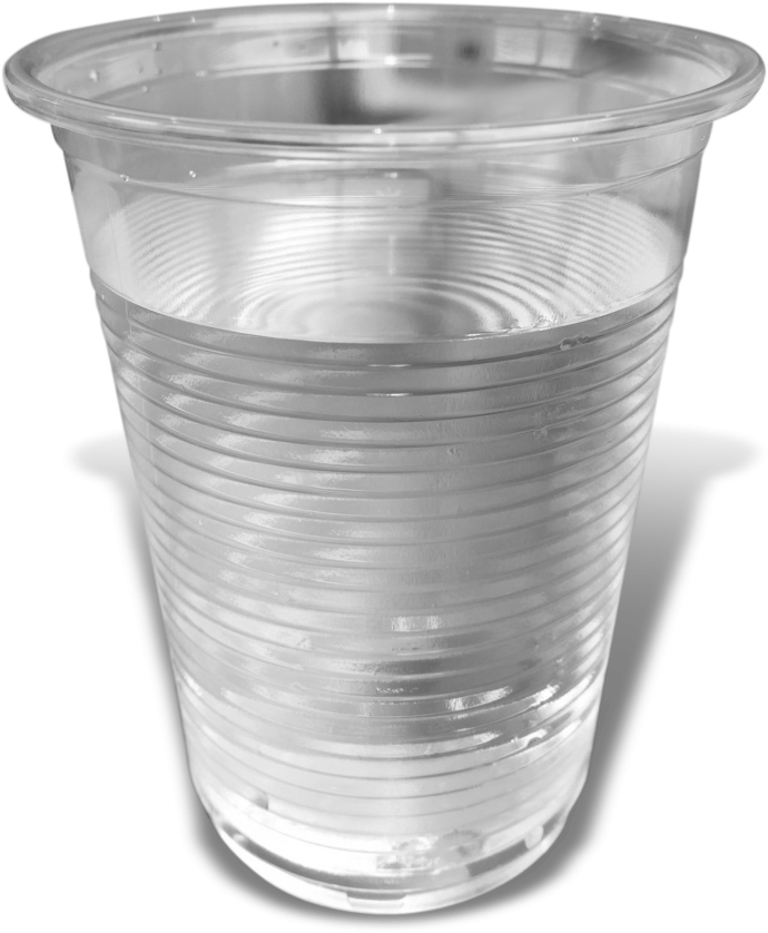 Clear Plastic Cup Water Half Full PNG