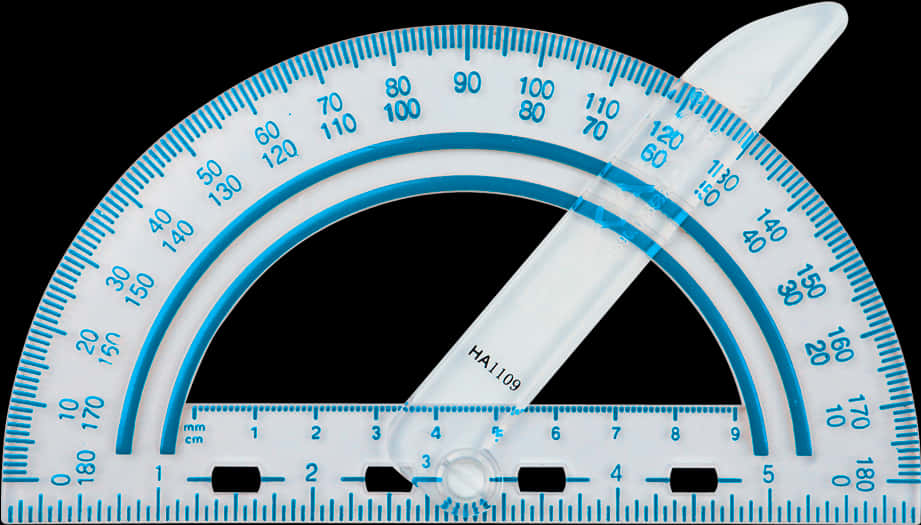 Clear Plastic Protractor Isolated PNG