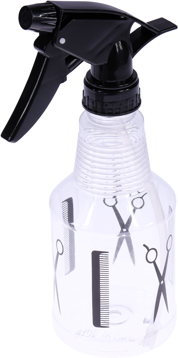 Clear Plastic Spray Bottlewith Black Trigger PNG