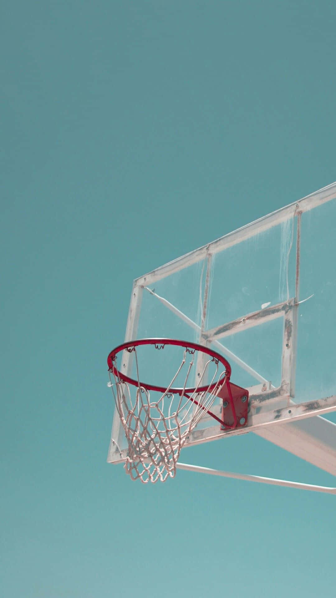 Clear Sky Basketball Hoop Aesthetic.jpg Wallpaper