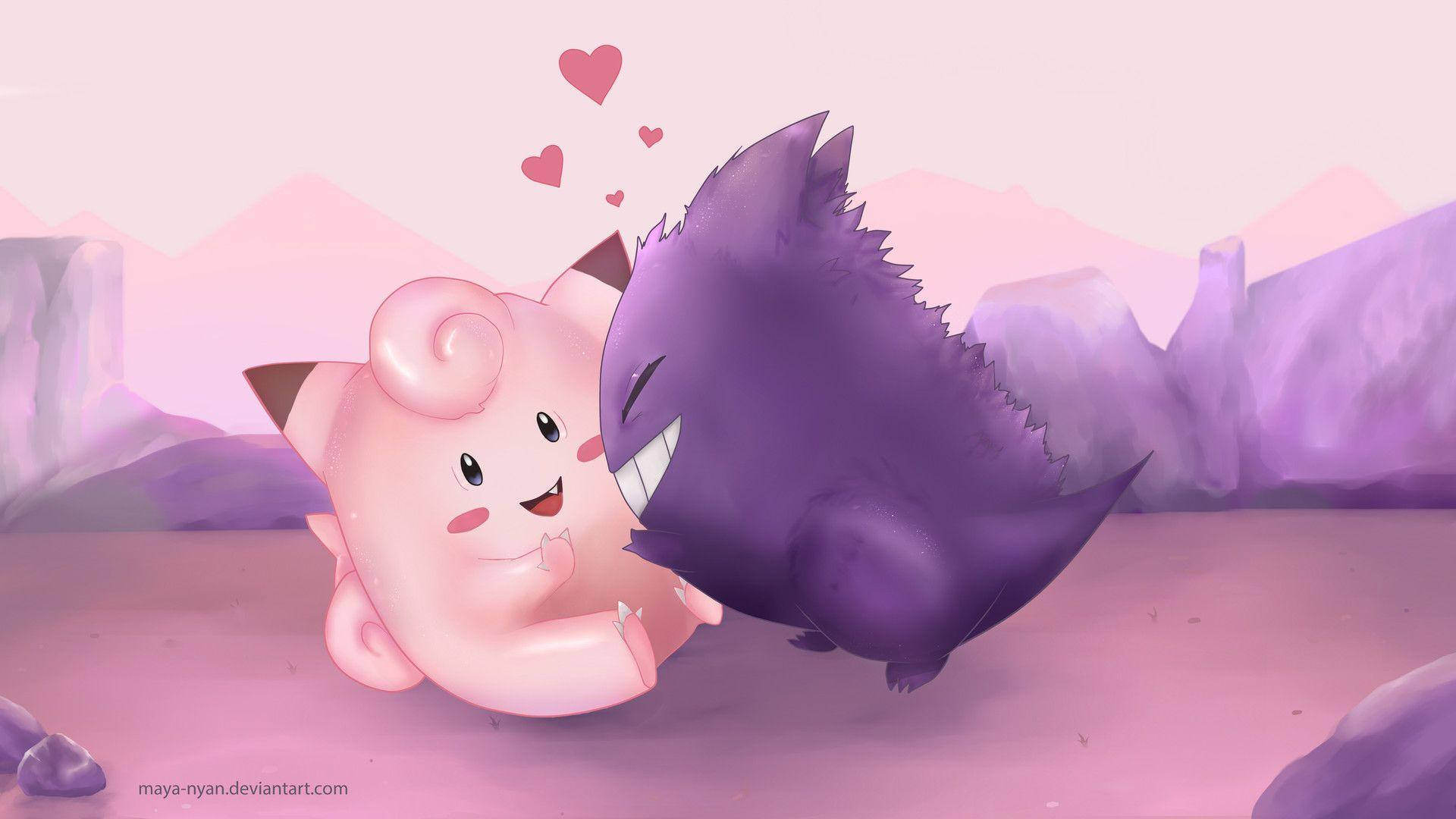 Clefairy And Gengar Hugs Picture