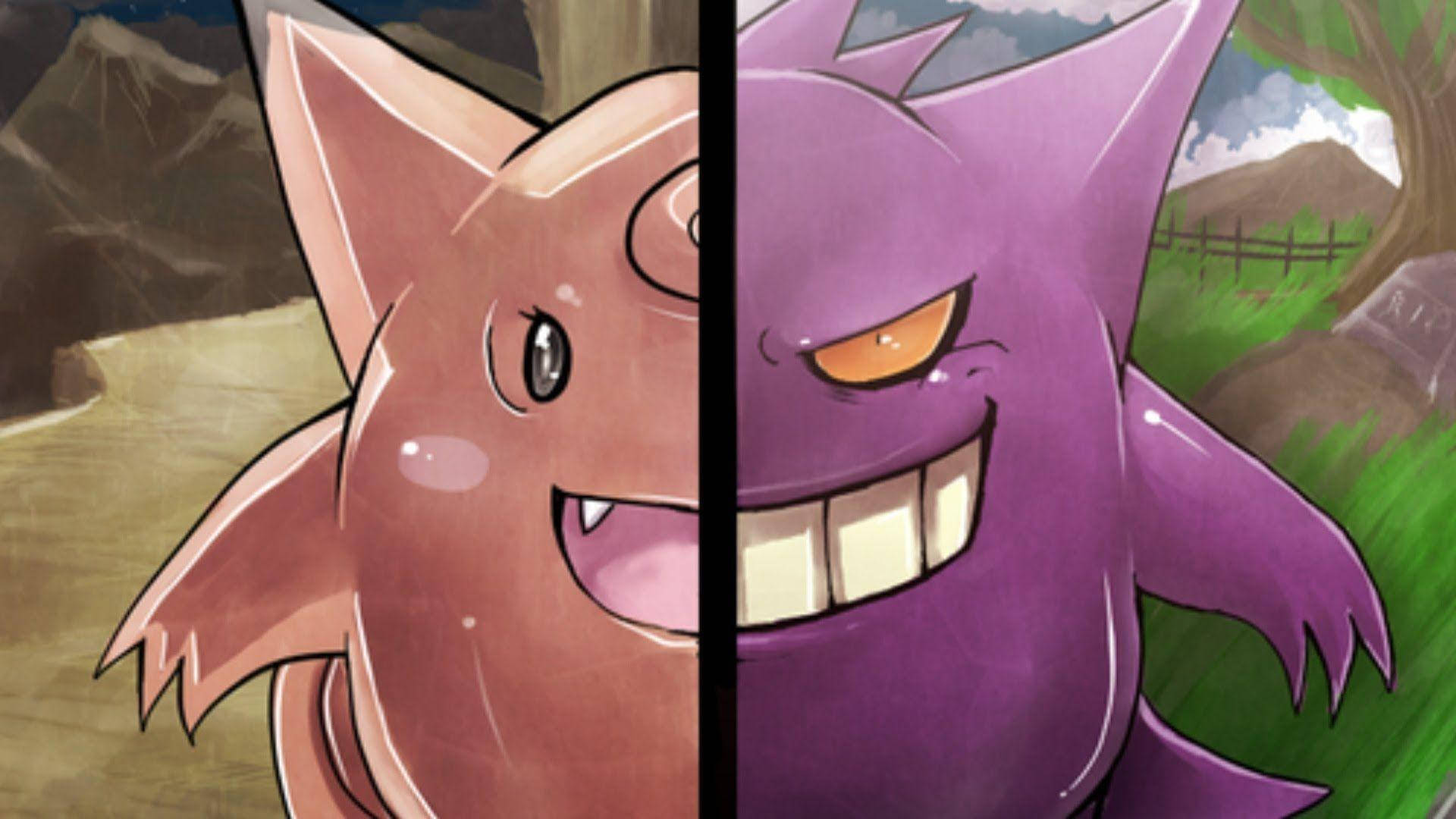 Clefairy And Gengar Side-by-side Picture
