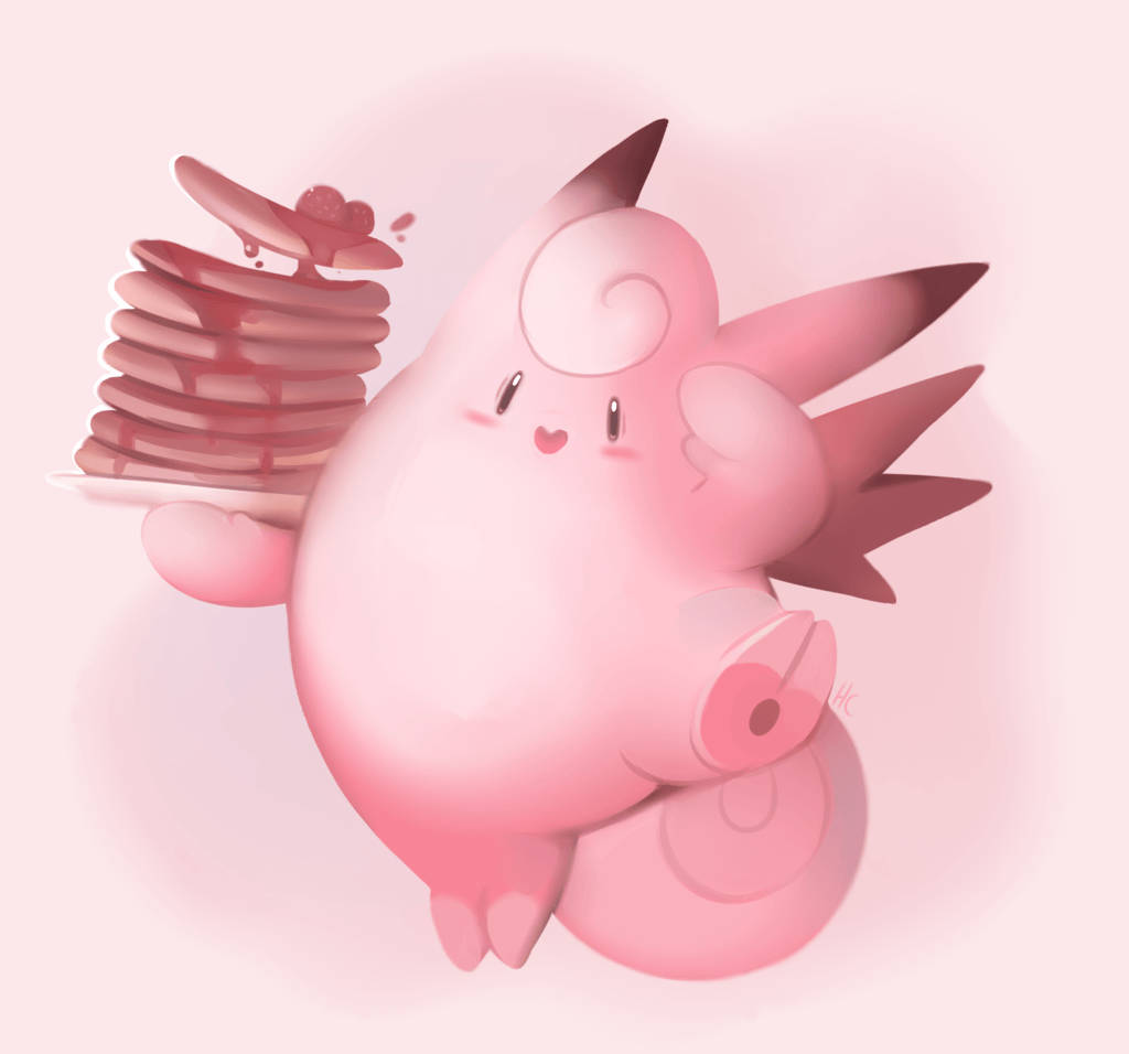 Clefairy Evolution And Pancakes Wallpaper