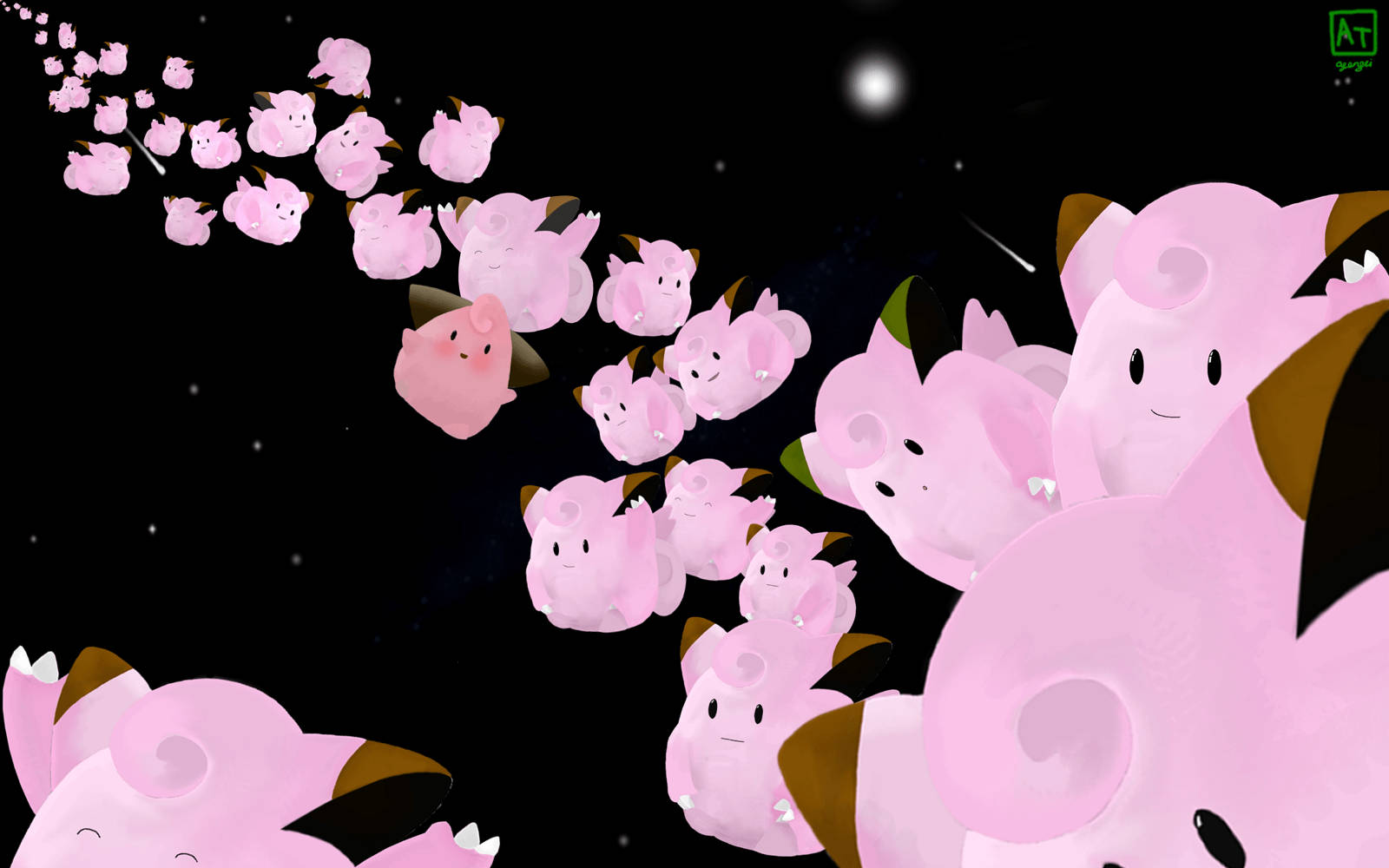 Clefairy In Outer Space Wallpaper