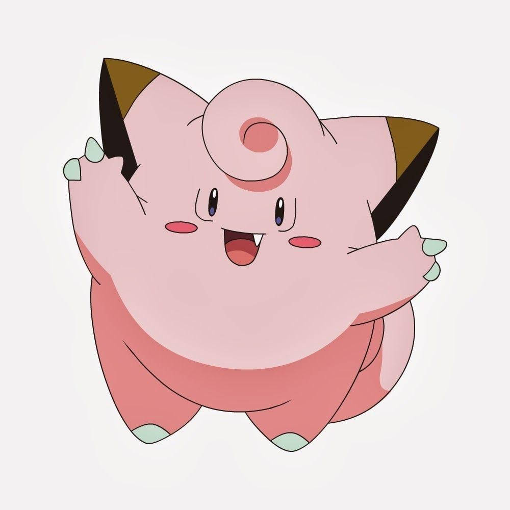 Clefairy Smiling in a Magical World Wallpaper