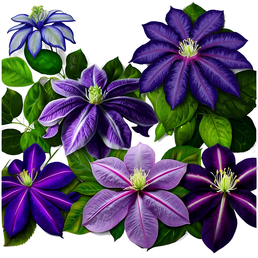 Clematis Flower Bush Png Siw79 PNG