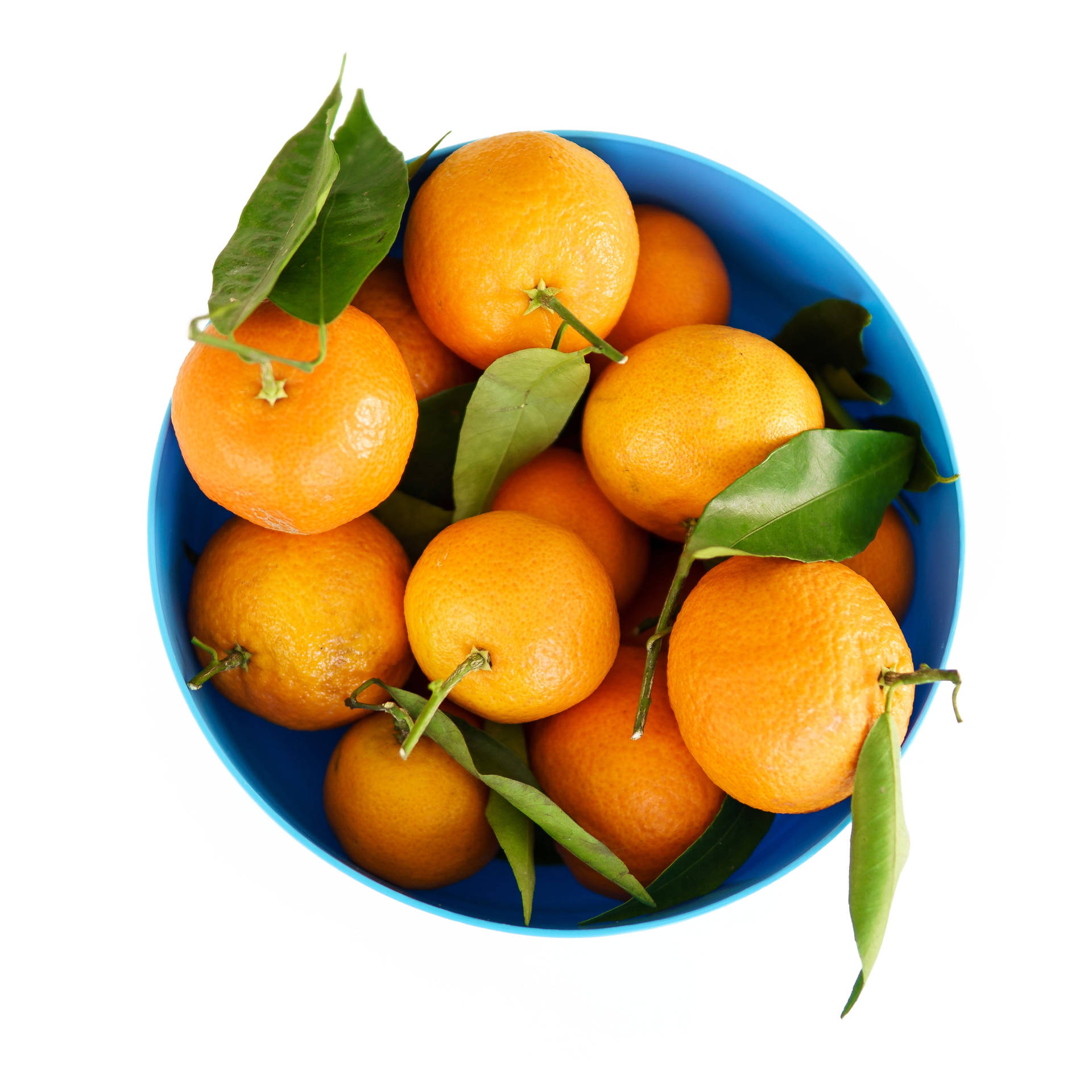 Clementinercitrusfrukter I Blå Skål. Wallpaper