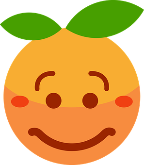 Clementine Smiley Face Emoji PNG