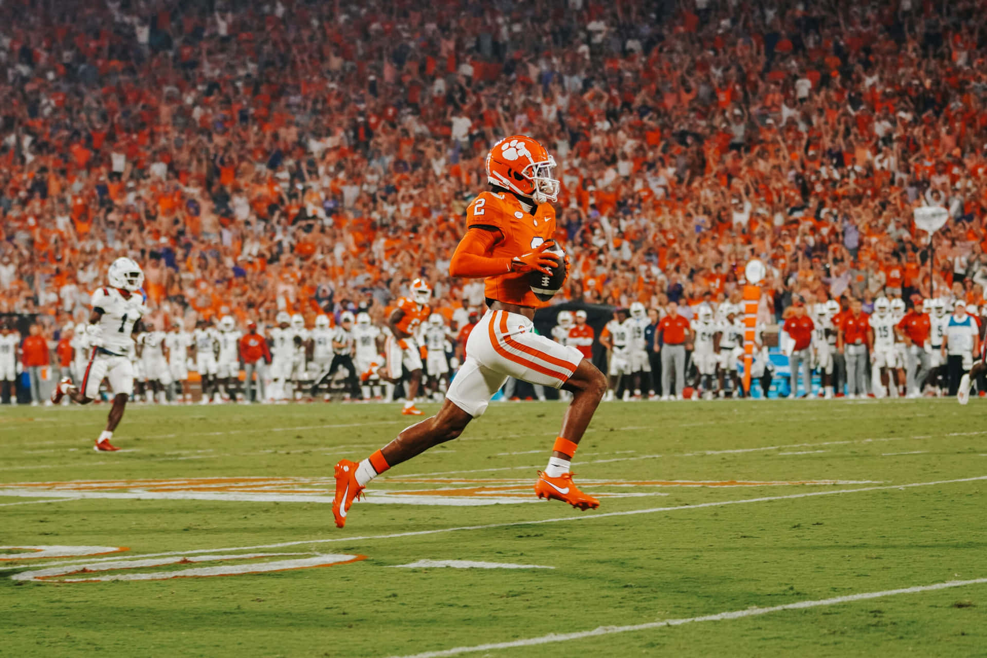 Clemson Football Player Action Shot Wallpaper