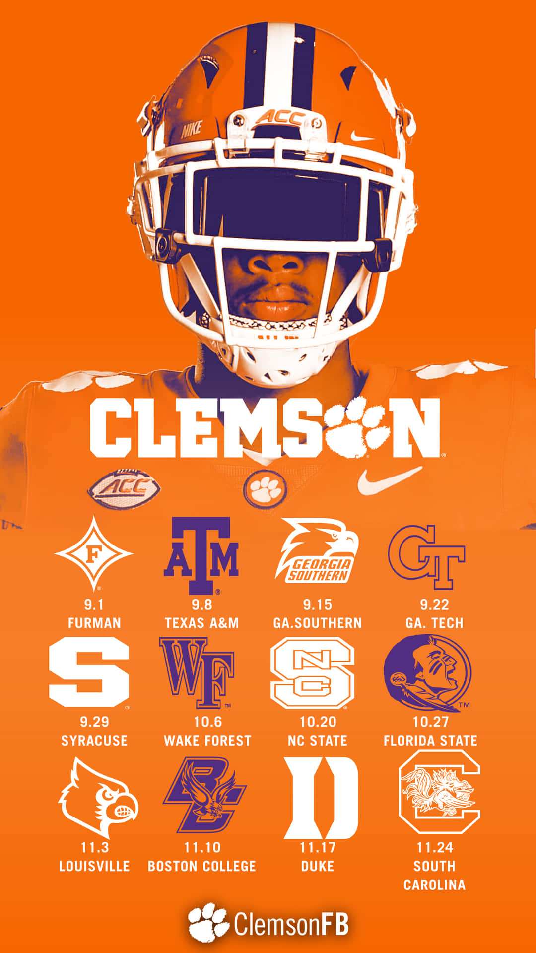 "Stay connected with Clemson Tigers news on your iPhone!" Wallpaper