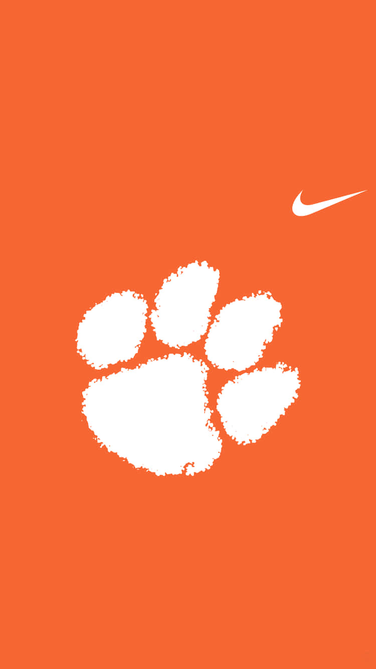 Clemson Tigers logo på en orange baggrund Wallpaper