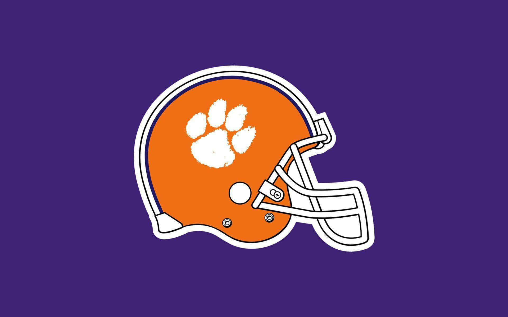 Logotipoda Pata Do Capacete De Futebol Americano Da Clemson Tigers Papel de Parede