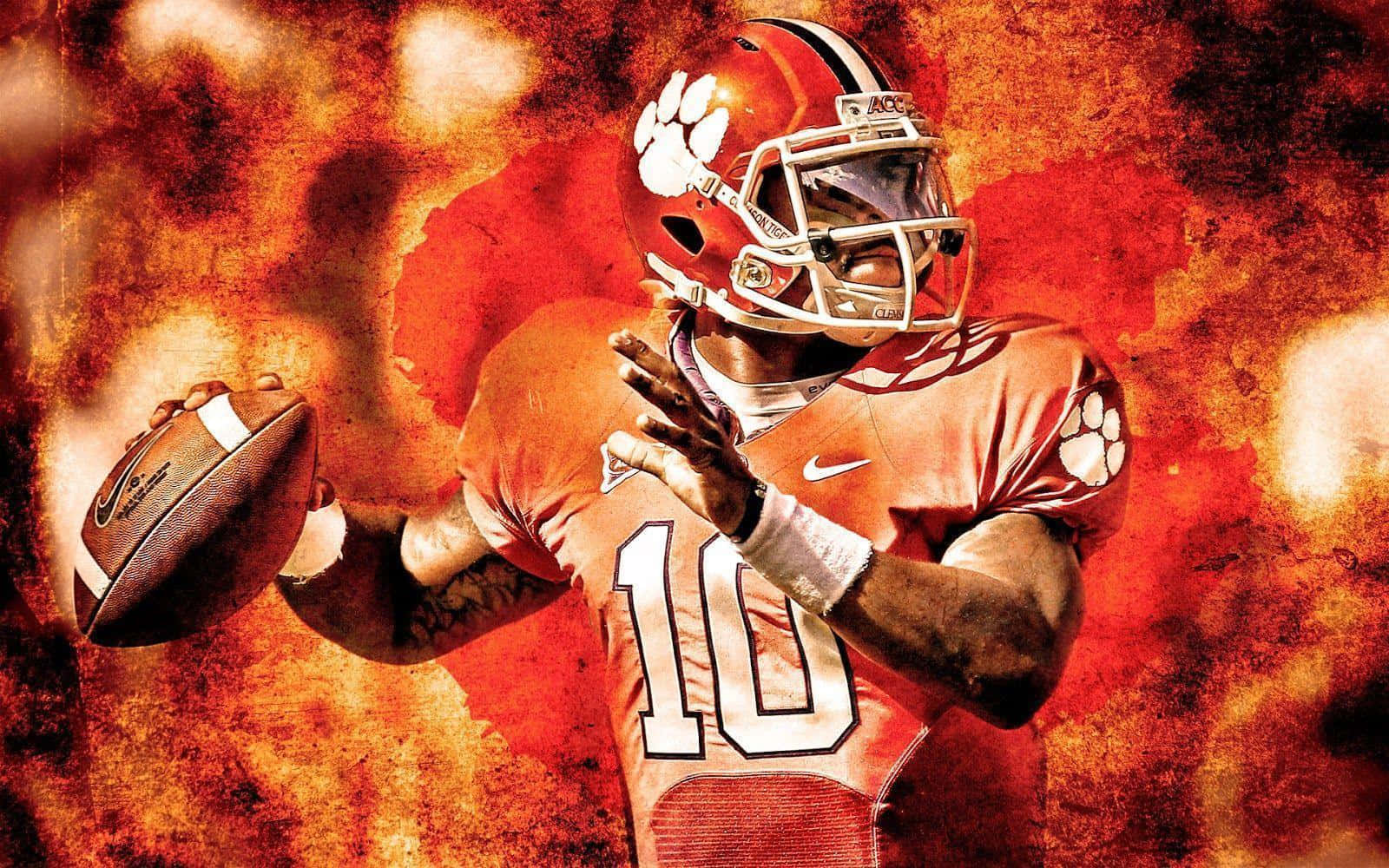 Clemson Tigers Roaring to Victory Wallpaper