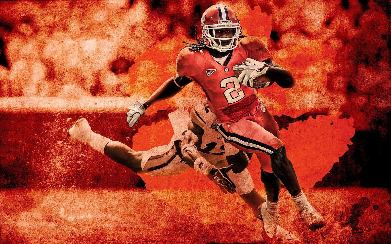 Clemson Tigers Football Player Evading Tackle Wallpaper