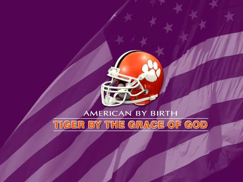 Futebolamericano Dos Tigres De Clemson Bandeira Dos Estados Unidos. Papel de Parede