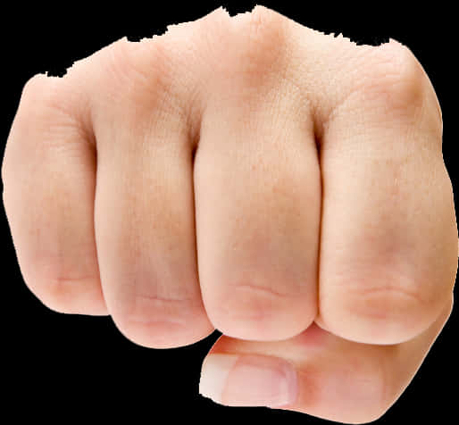 Clenched Fist Isolatedon Black PNG