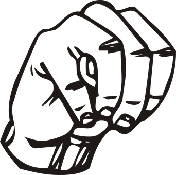 Clenched Fist Silhouette Graphic PNG