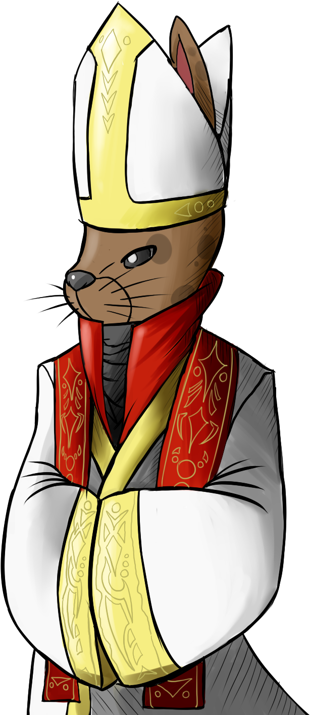 Clerical Cat Illustration PNG