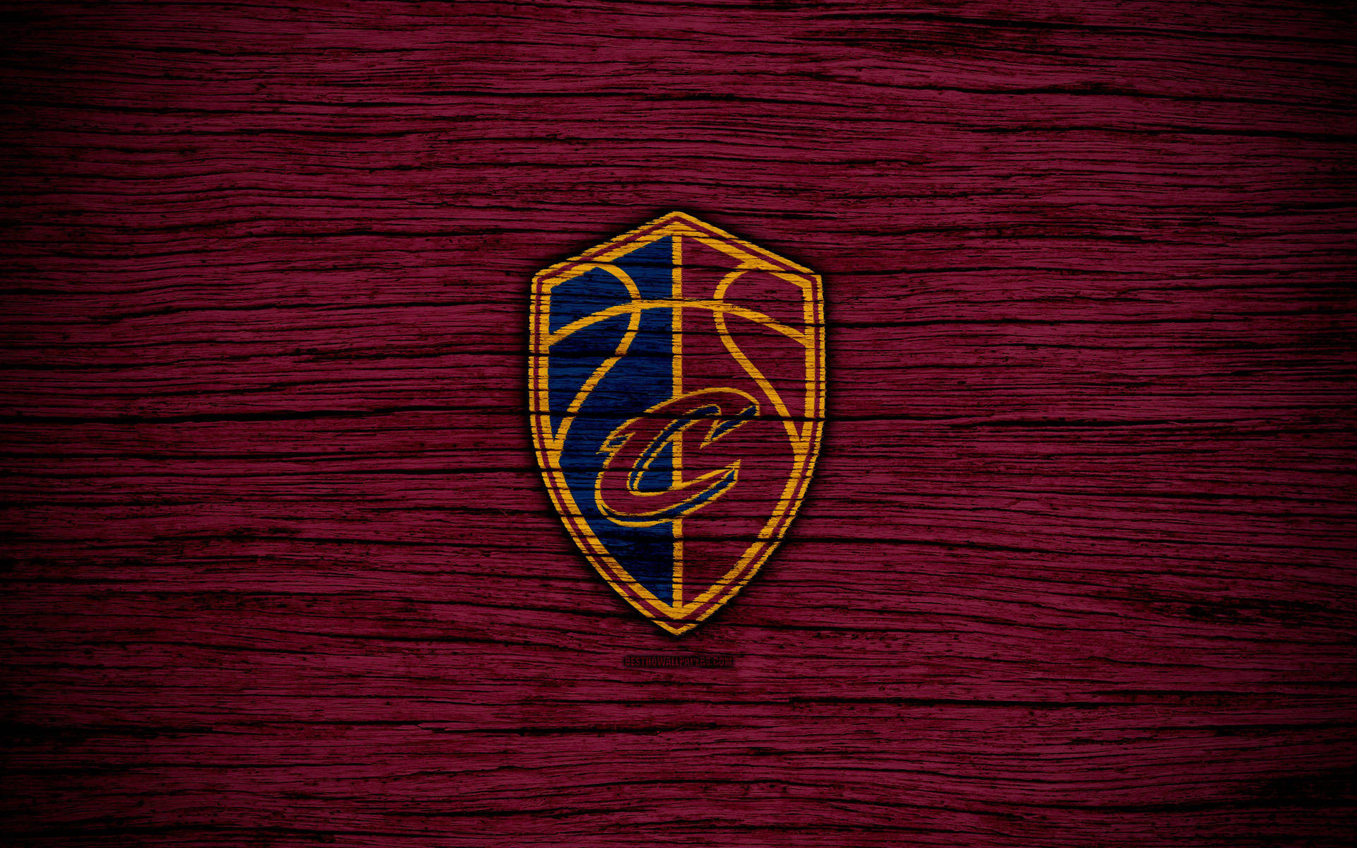 Cleveland Cavaliers Wood Grain Logo Wallpaper