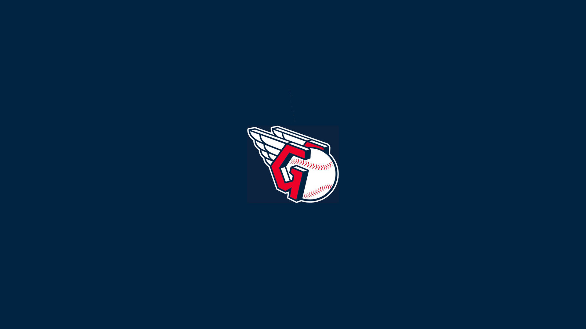 Cleveland Guardians Logo In Blue Background Wallpaper