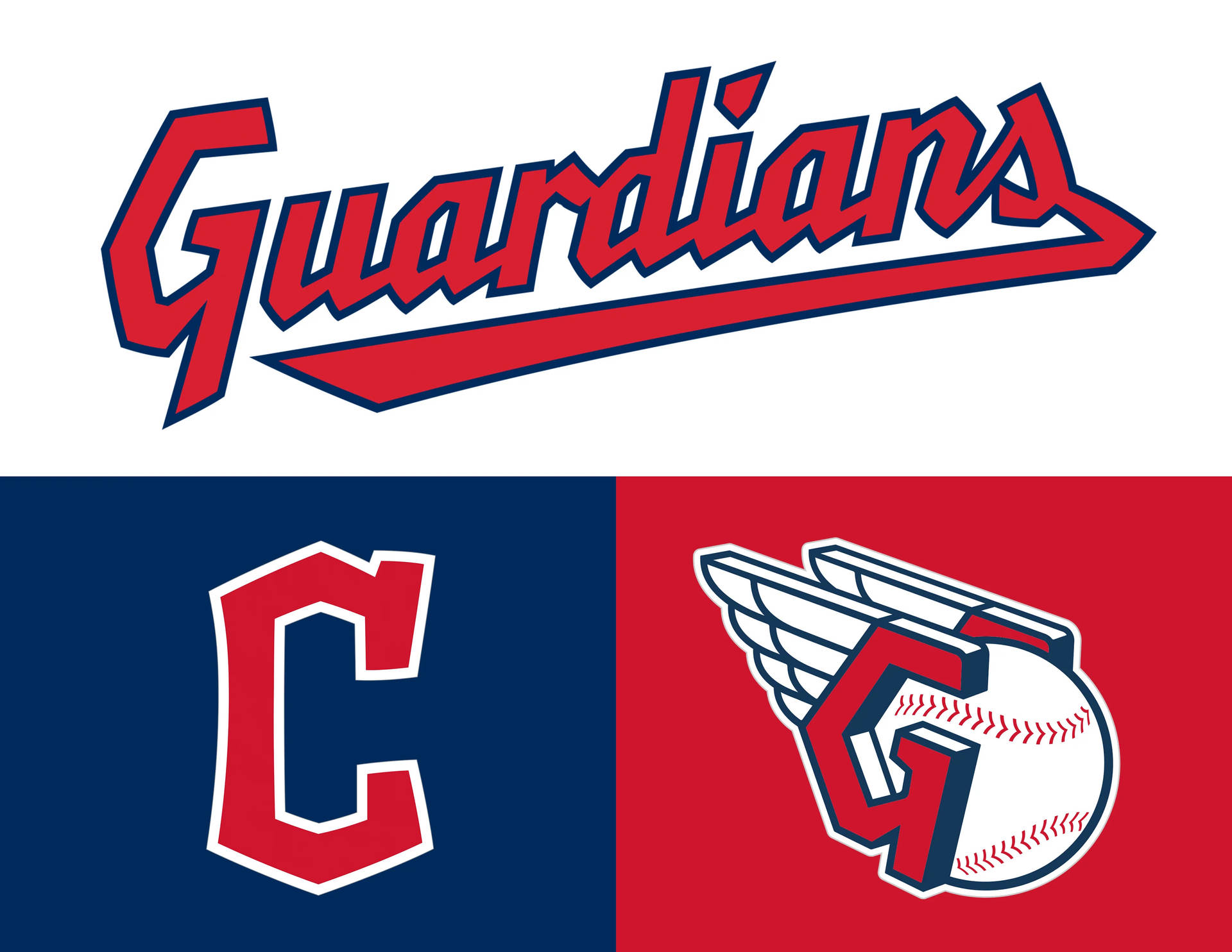 Cleveland Guardians Three Logos Wallpaper