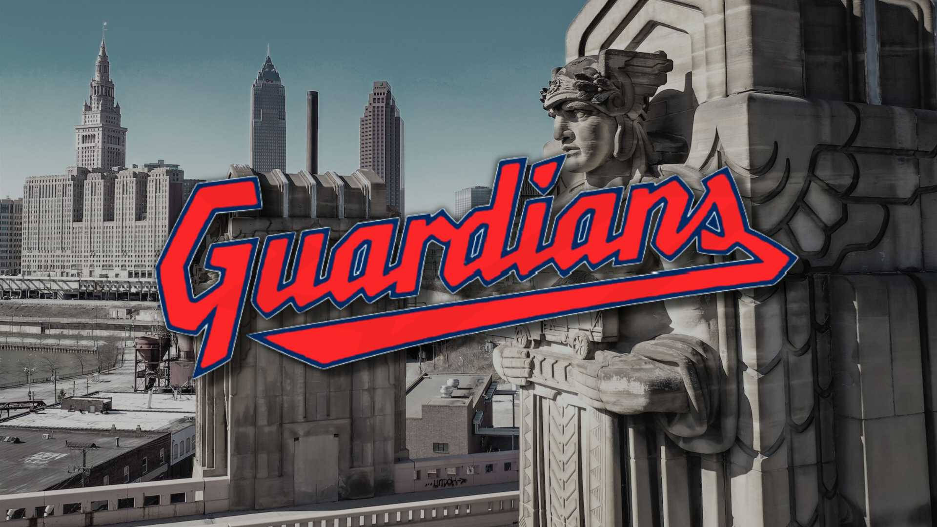 Cleveland Guardians Wordmark Statue Wallpaper