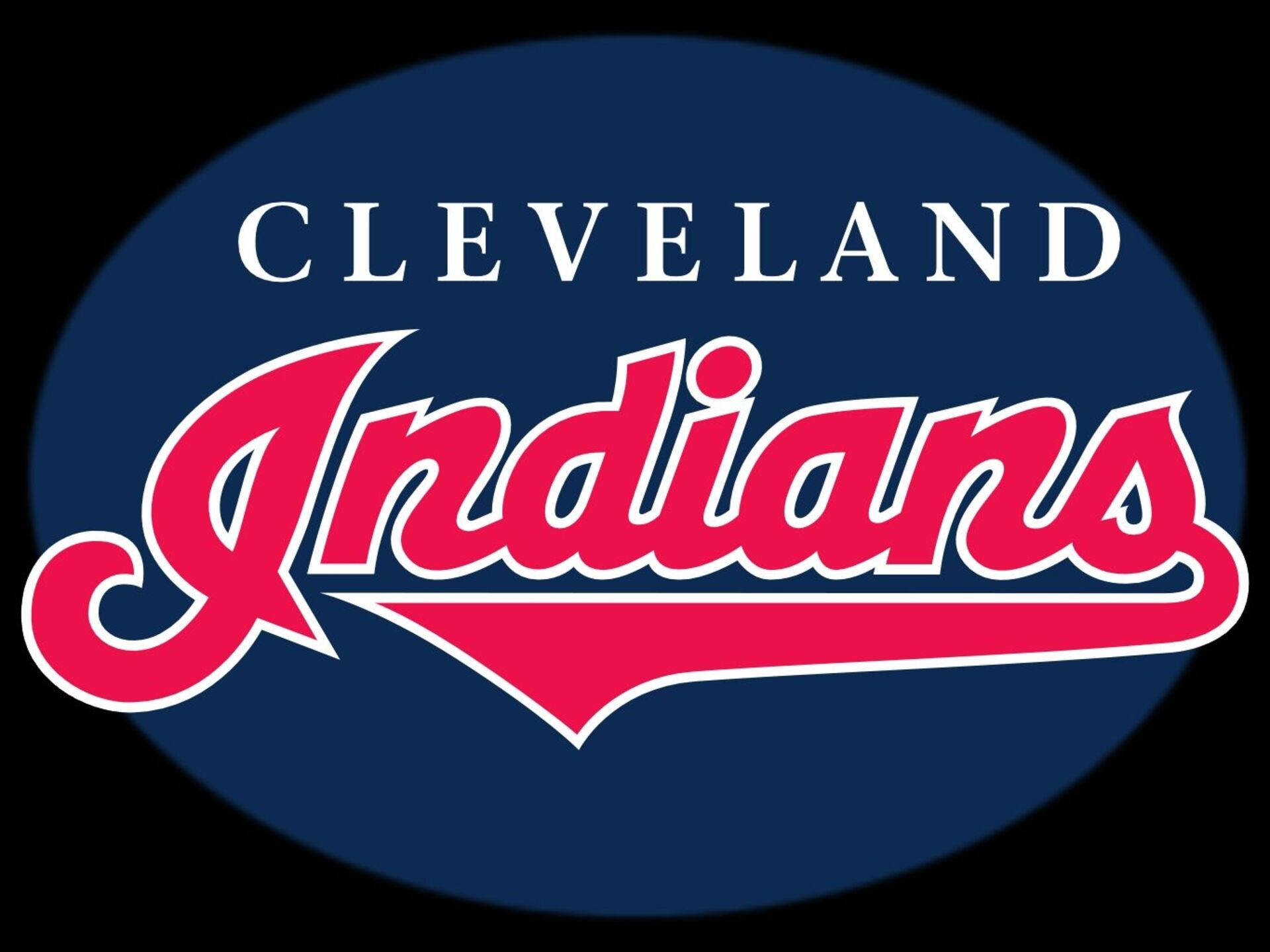 Nombrey Logotipo De Los Cleveland Indians De Las Grandes Ligas De Béisbol. Fondo de pantalla