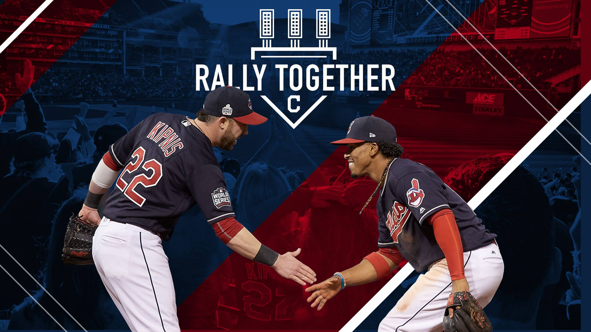 Cleveland Indians samles sammen World Series Champions Wallpaper