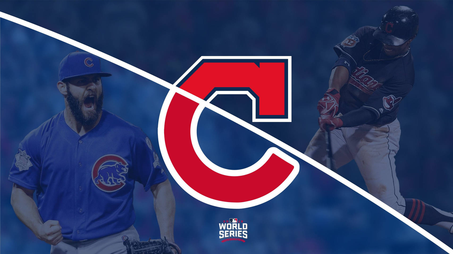 Cleveland Indians mod Chicago Cubs skrivebordsbaggrund Wallpaper