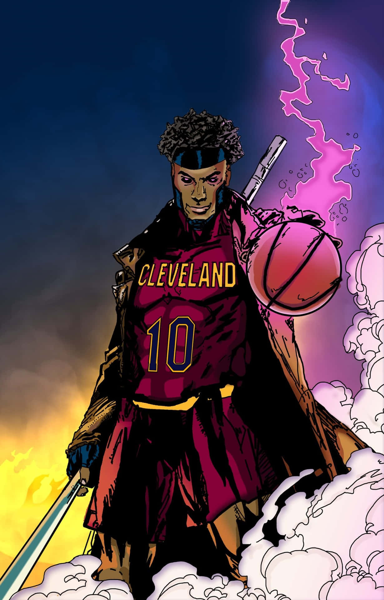 Cleveland Warrior Basketball Art Wallpaper