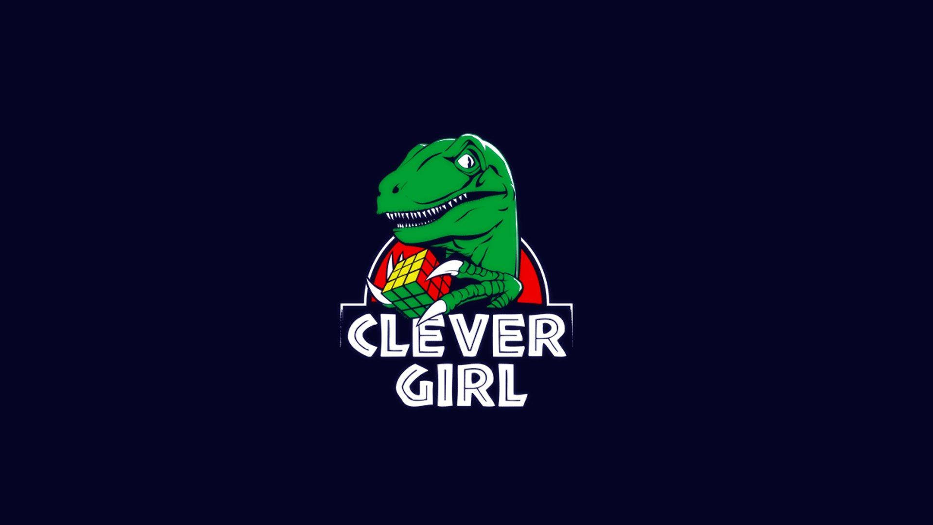 Clever Dinosaur With Rubik's Cube Wallpaper