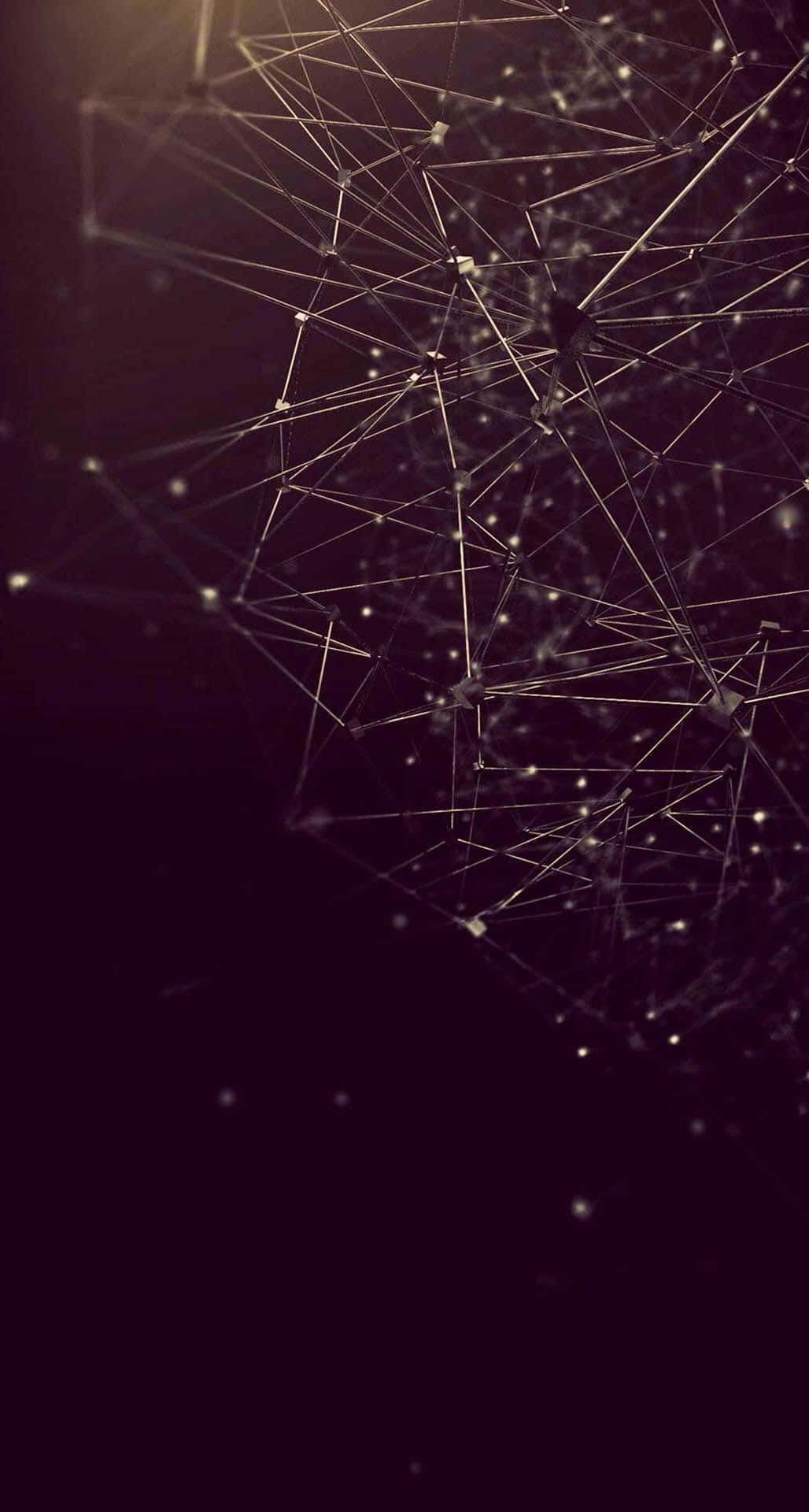 A Dark Background With A Network Of Lines And Dots Wallpaper