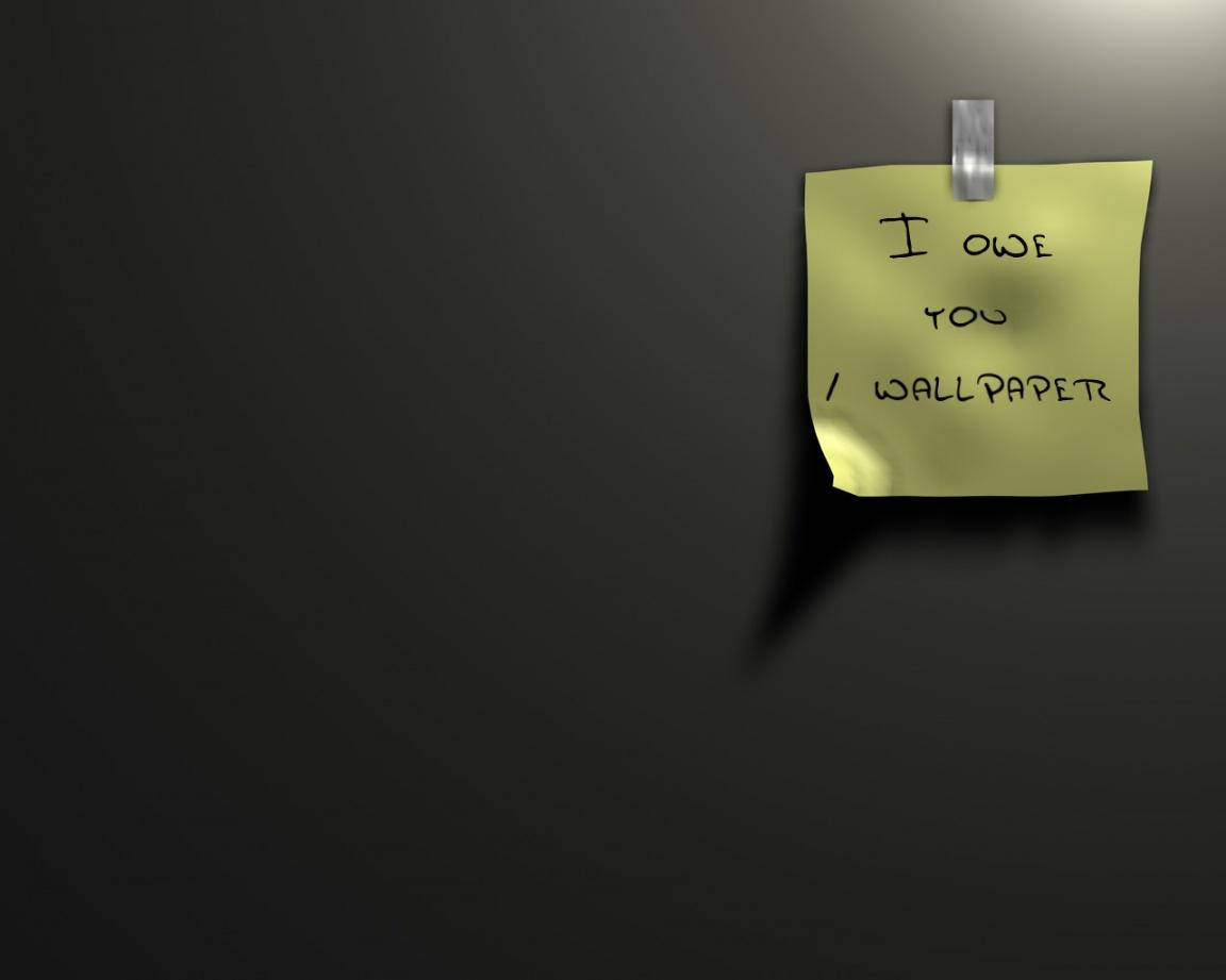 "Clever" Sticky Note on a Gray Wall Wallpaper