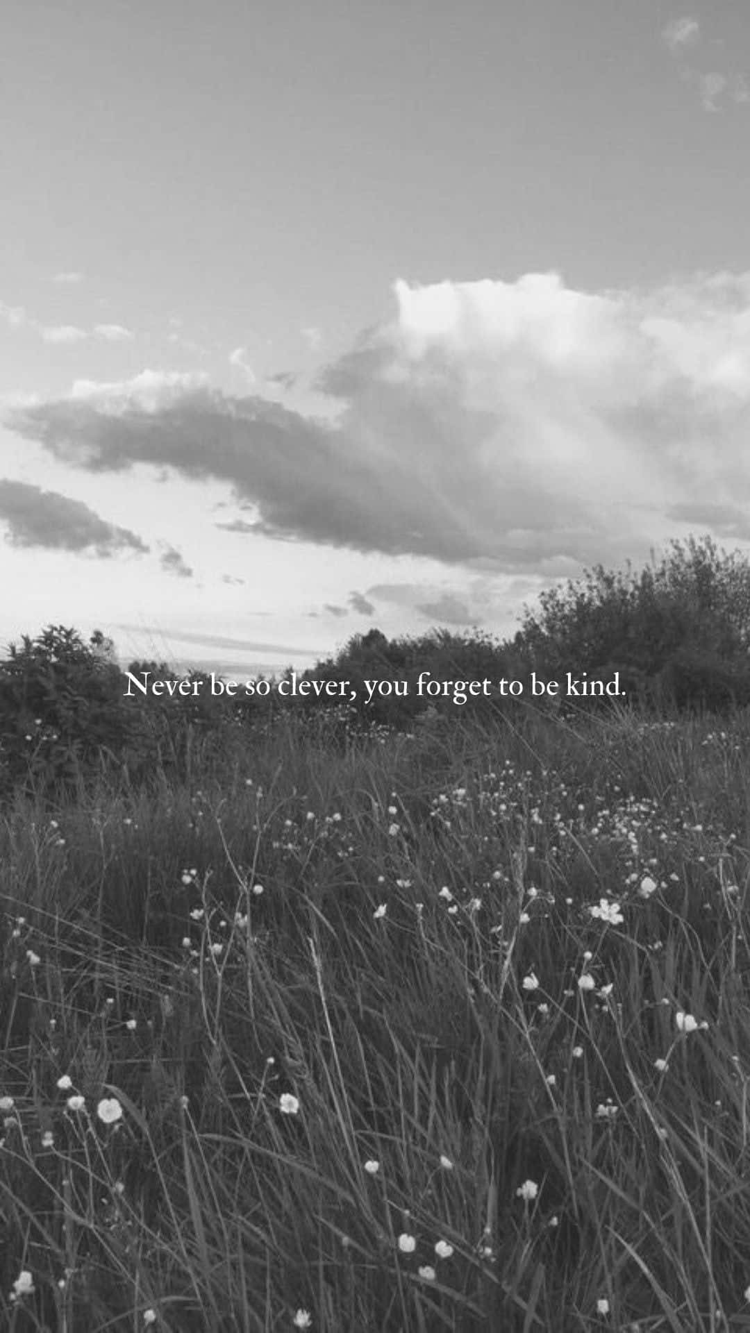 Clevernessand Kindness Quote Field Wallpaper