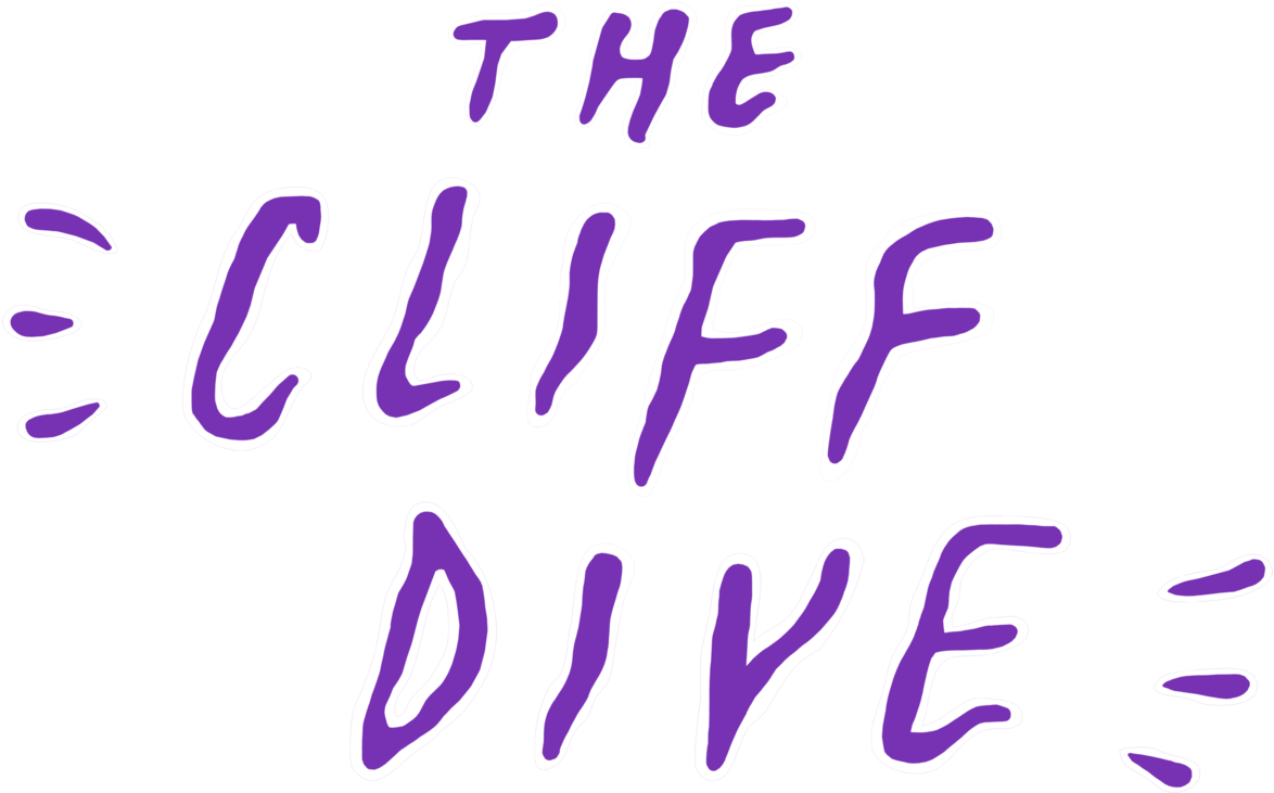 Cliff Dive Text Illustration PNG