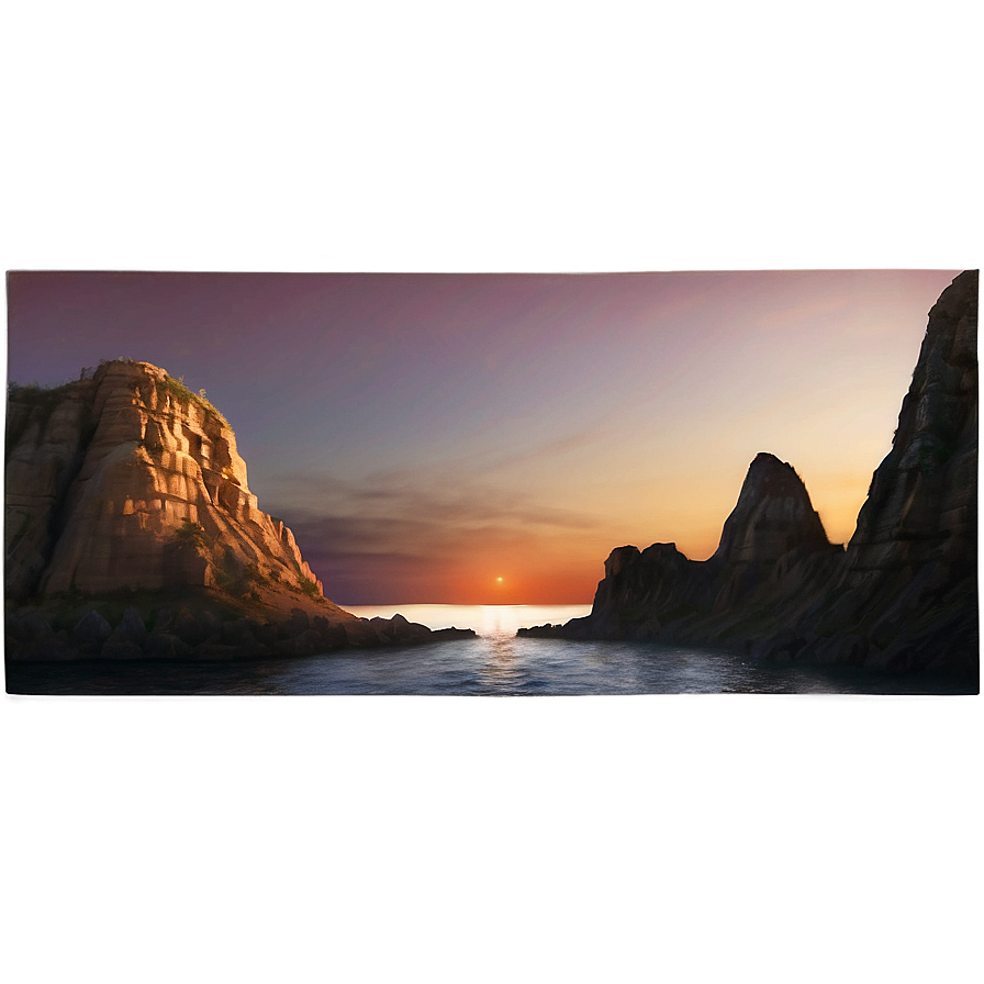 Cliff With Rising Sun Png 70 PNG