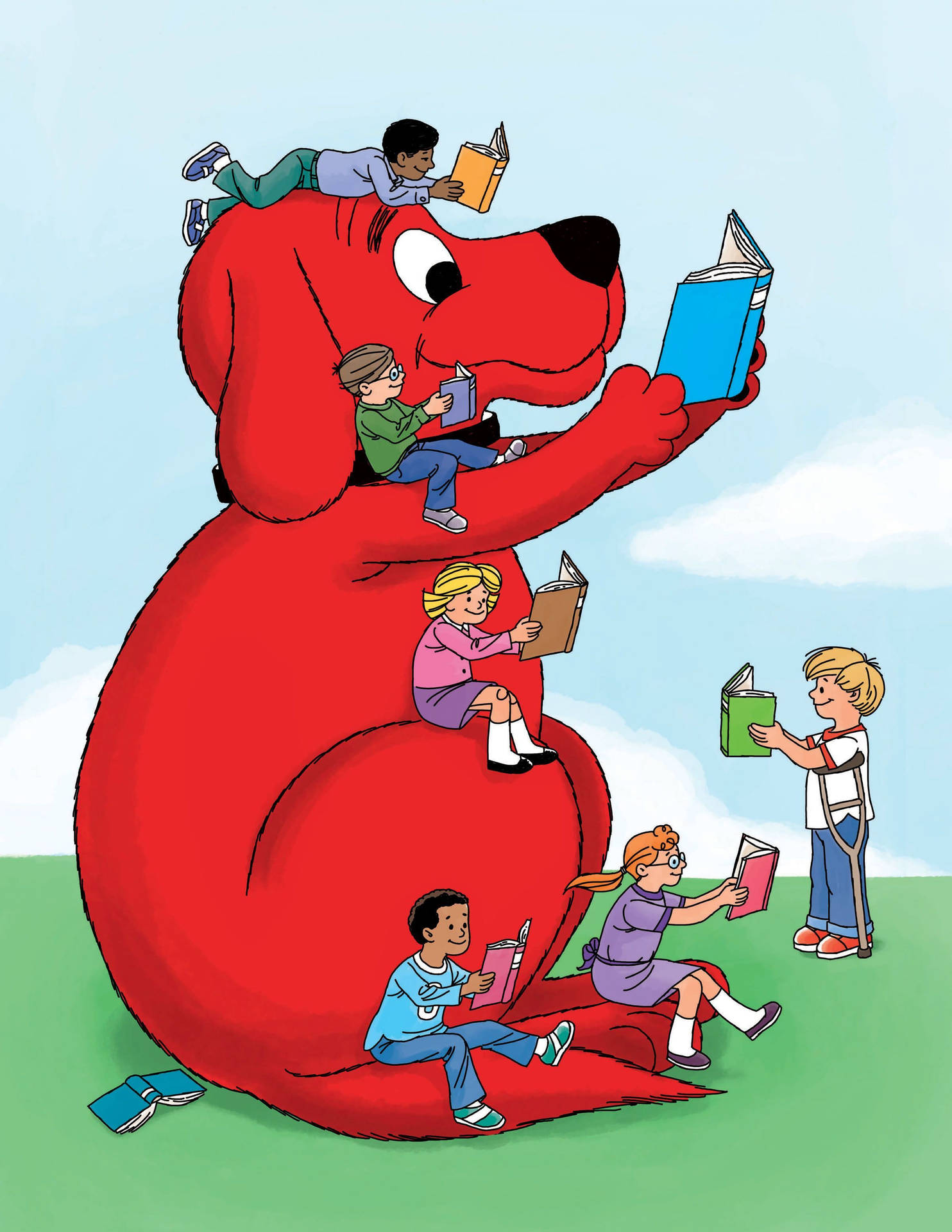 Clifford The Big Red Dog And Kids Background