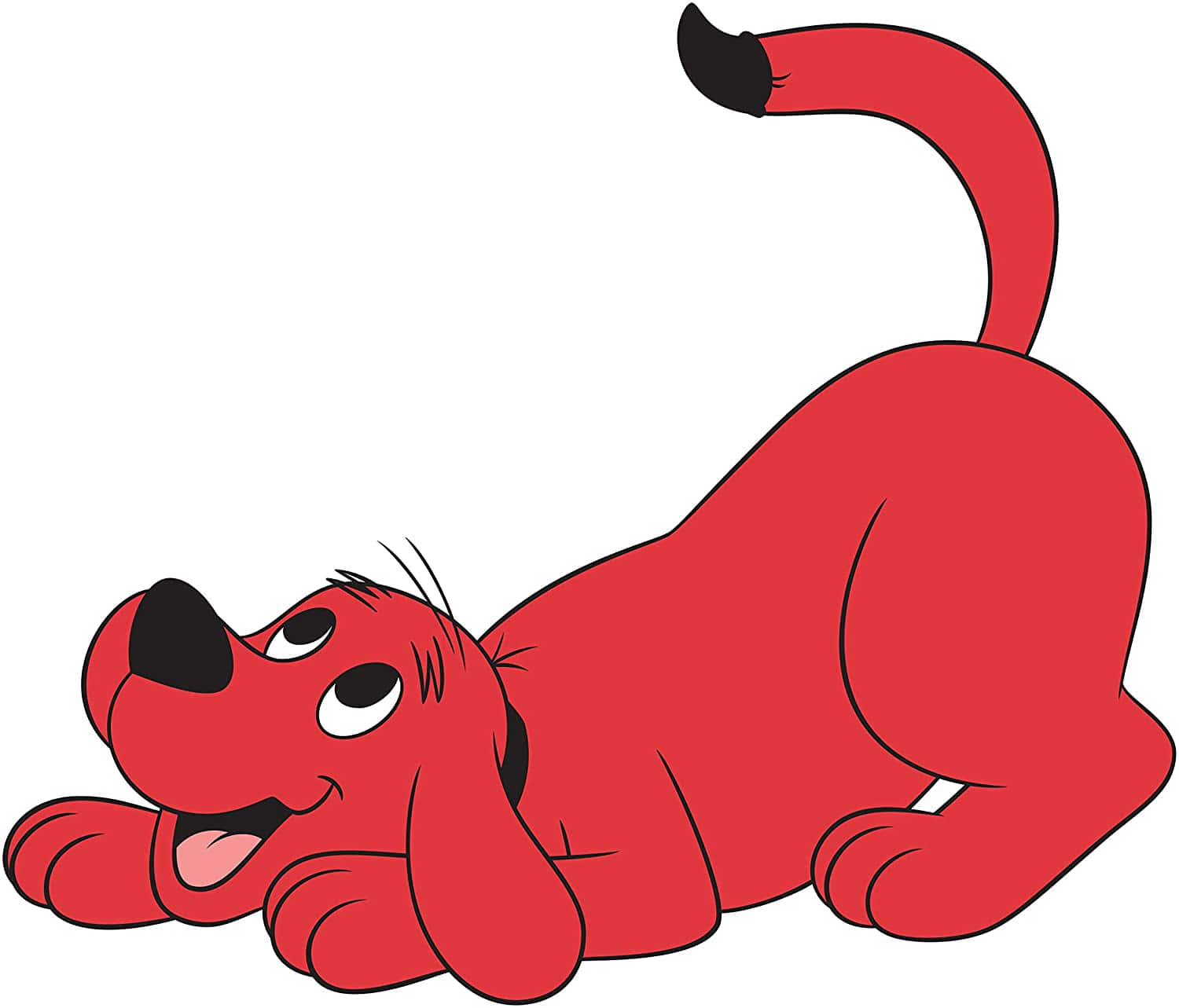 Clifford the Big Red Dog smiles joyously!