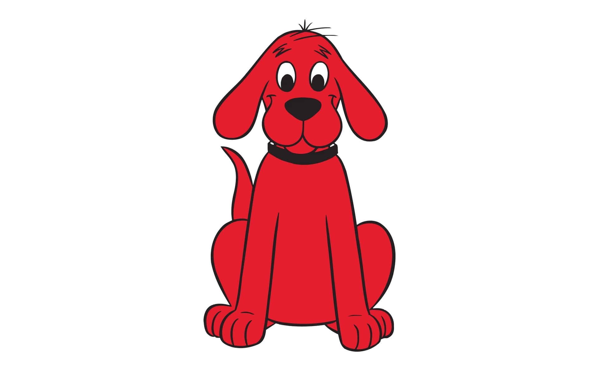 Eincartoon-roter Hund Sitzt Auf Einem Weißen Hintergrund.