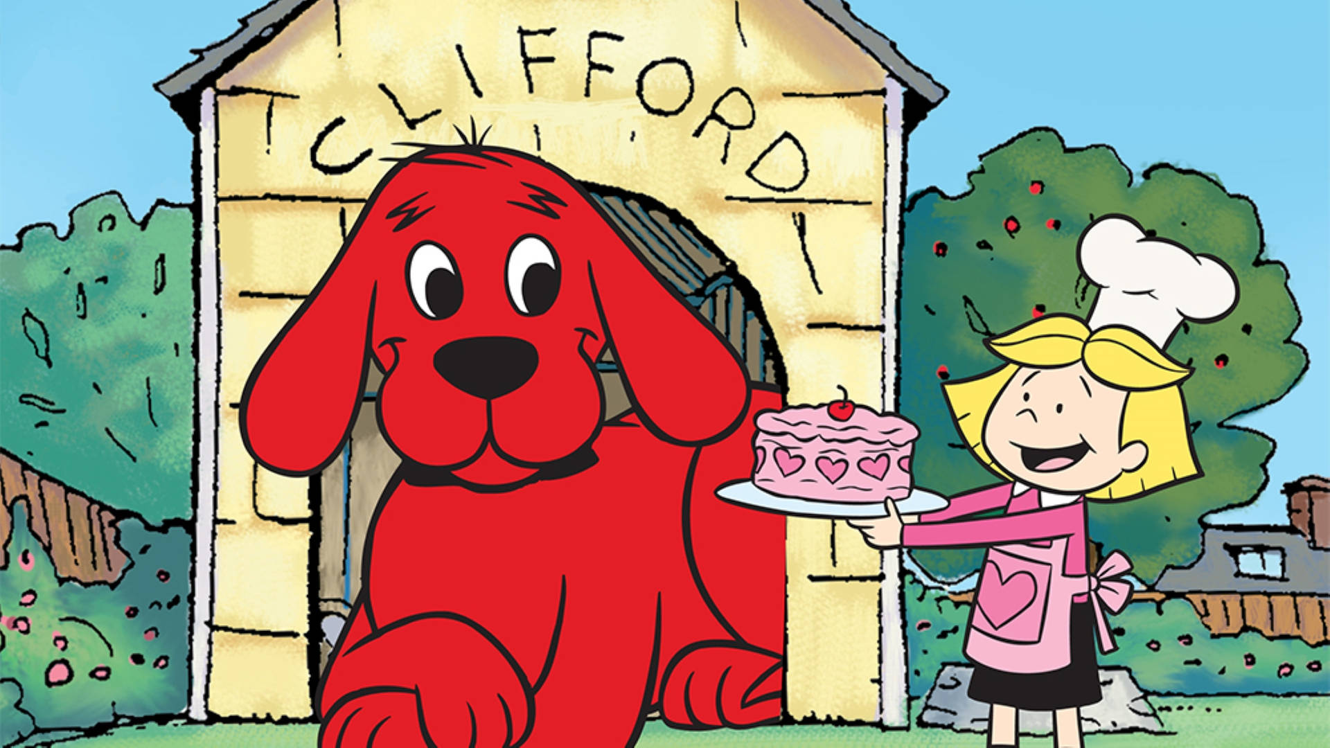 Clifford The Big Red Dog Birthday Cake Background