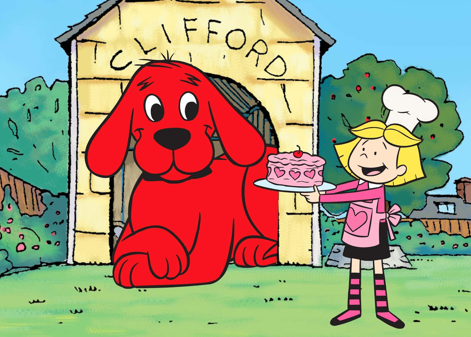 Cliffordder Große Rote Hund, Ein Freundlicher Begleiter Und Beschützer Der Familie