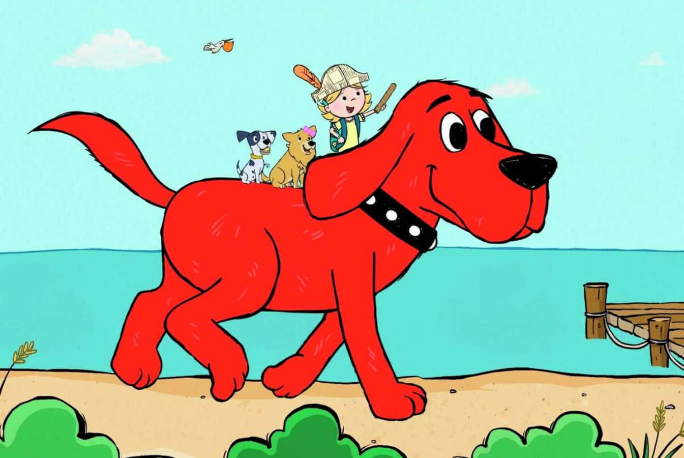 Cliffordder Grosse Rote Hund Ist Bereit Zum Spielen.