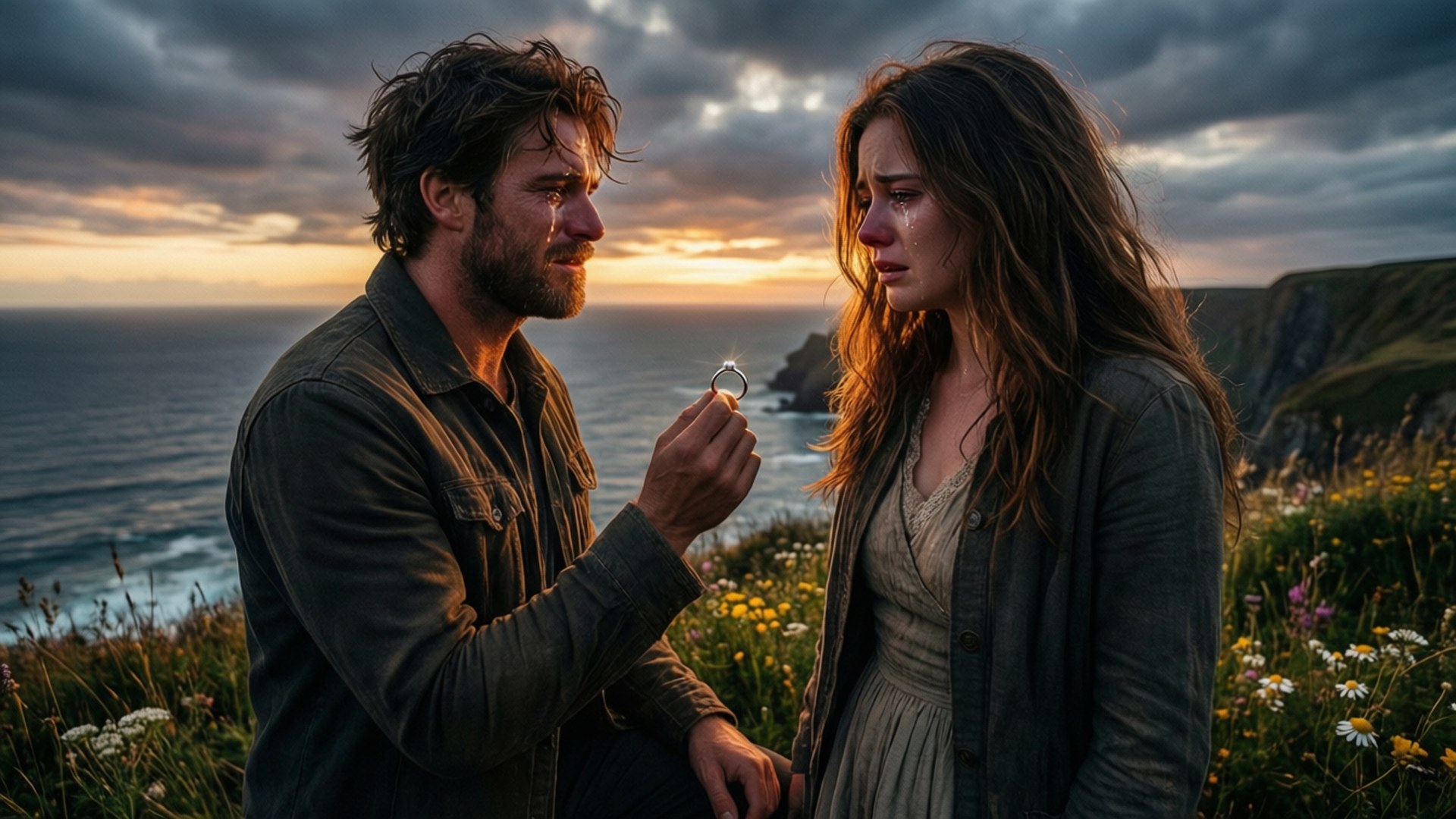 Cliffside Proposal Wallpaper