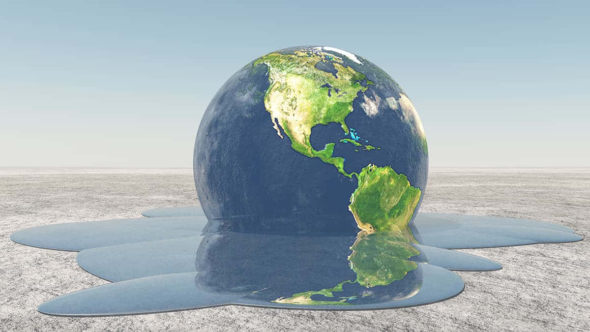 Imagende La Tierra Derritiéndose Por El Cambio Climático.