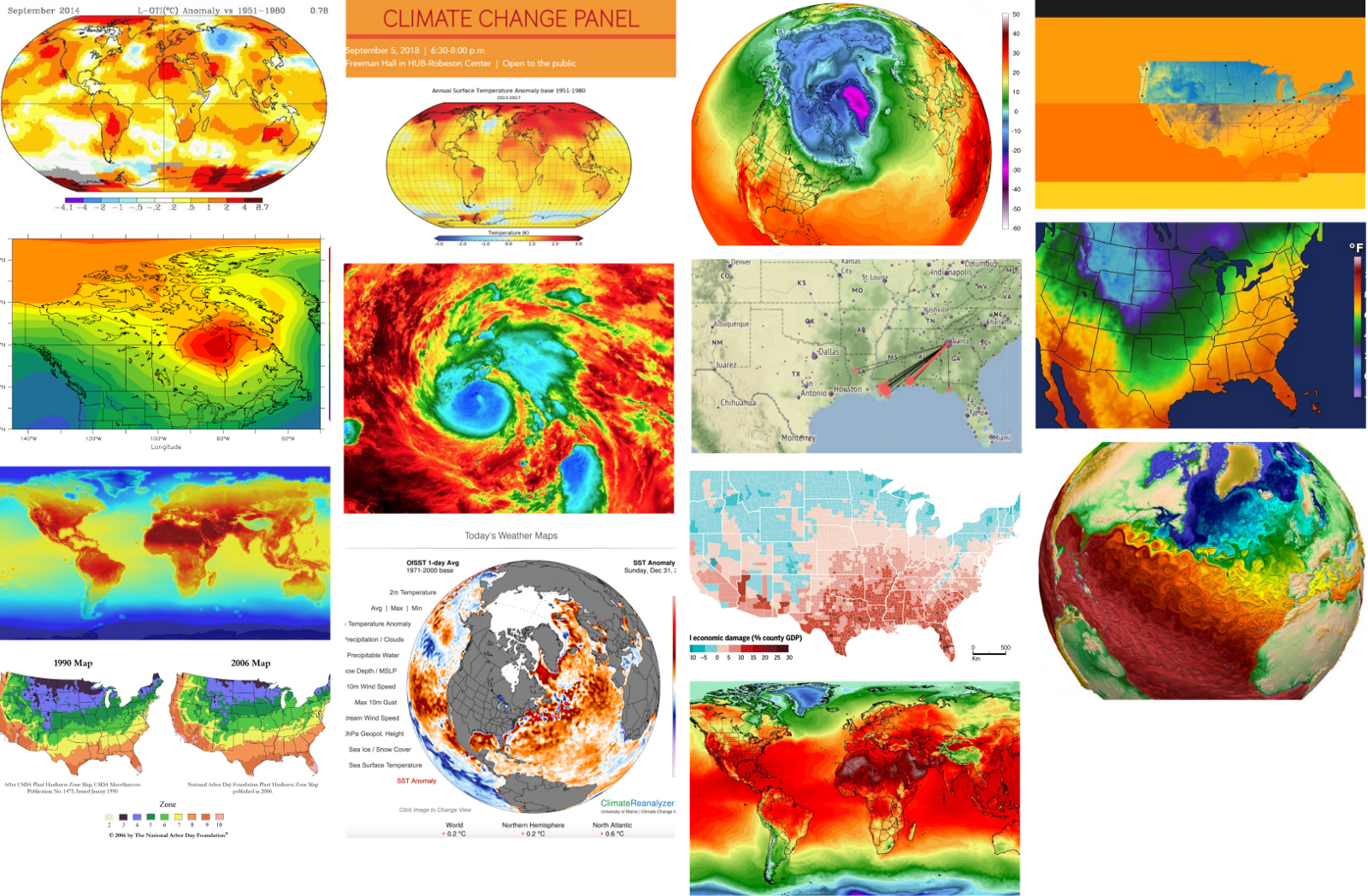 Climate Data Visualization Collage PNG