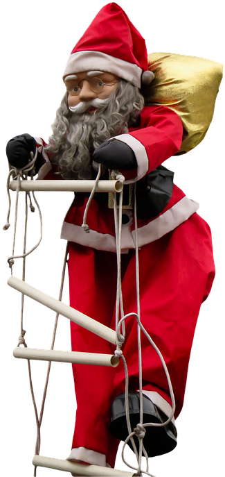 Climbing Santa Decoration PNG