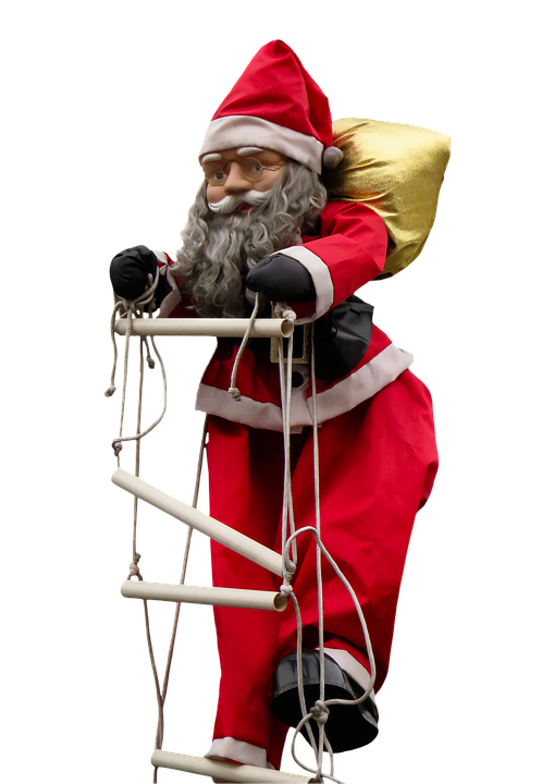 Climbing Santa Decoration PNG